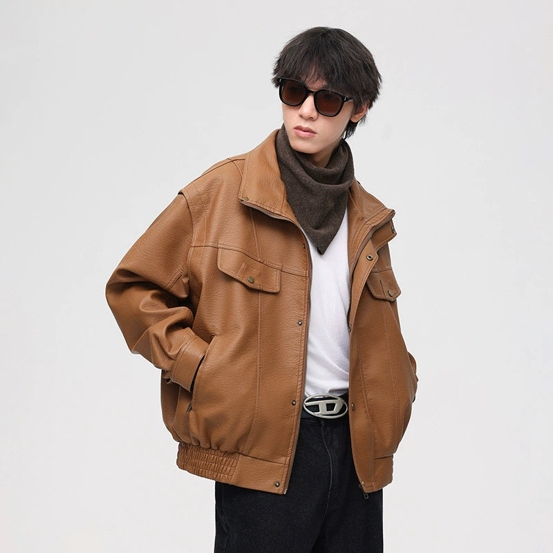 Leather Bomber Jacket