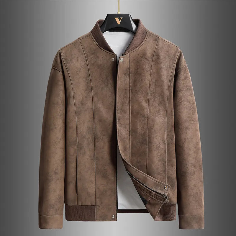 Tailored Suede-Touch Bomber
